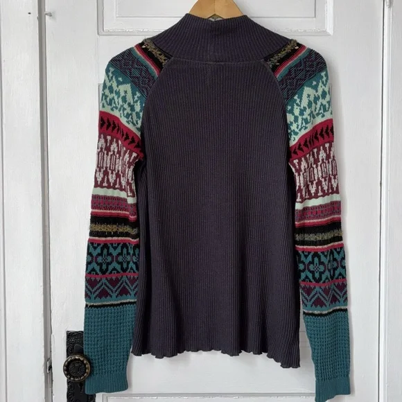 FREE PEOPLE PRISM SWIT FAIR ISLE COWL NECK SWEATER - Picture 5 of 9